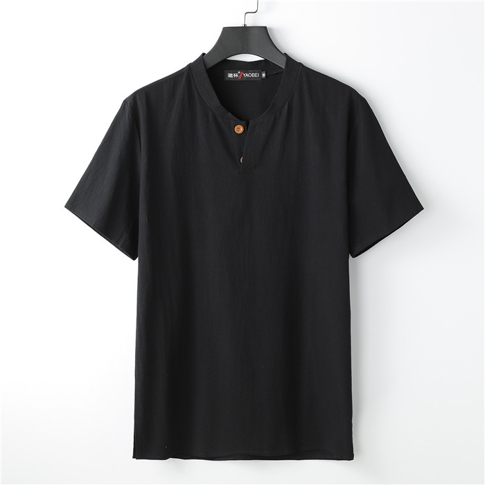 tシャツ メンズ ヘンリーネックtシャツ 半袖 vネック コットン