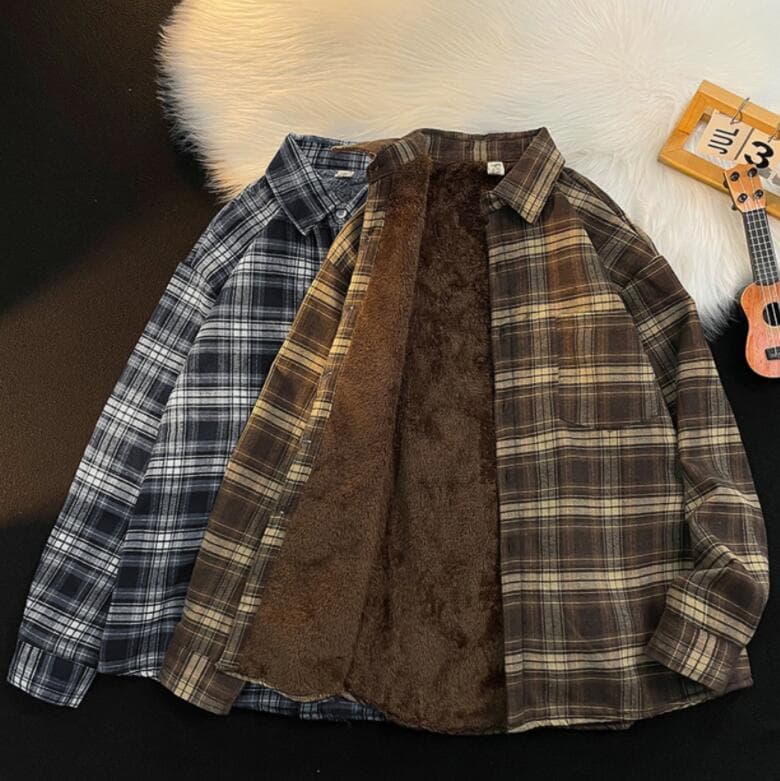 チェックシャツ 裏起毛 厚手 防寒服 暖かい メンズ 長袖 おしゃれ ボア カジュアルシャツ シャツジャケット 秋服 大きいサ |  | 04