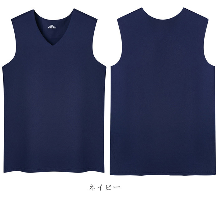 タンクトップ メンズ 接触冷感 汗取り 2枚セット インナー シームレス ノースリーブ Vネック インナーシャツ 肌着 下着 |  | 05