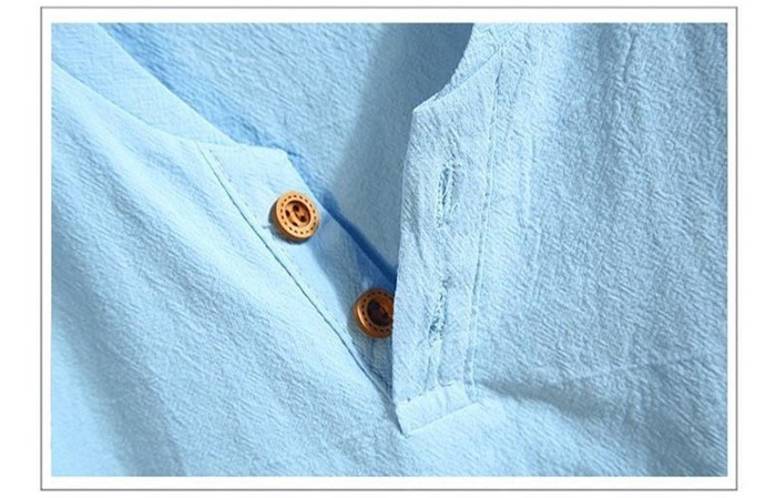 上下セット メンズ 綿麻 セットアップ 夏 薄手 半袖 Tシャツ Vネック ハーフパンツ ウエストゴム ルームウエア 部屋着 |  | 17