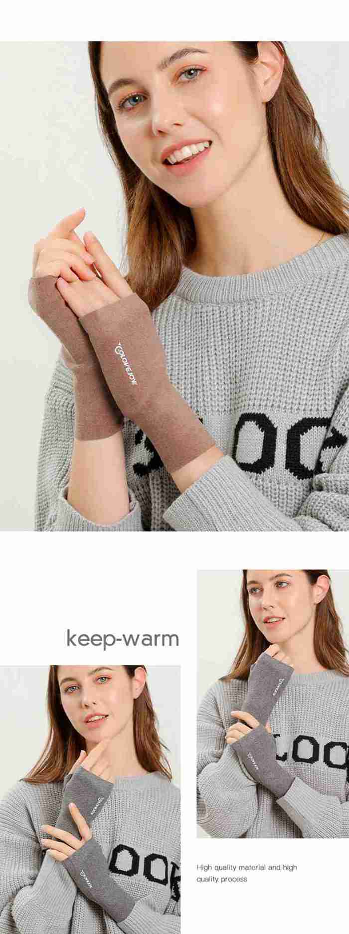 手袋 レディース  指なし 冬 スマホ対応 グローブ 防寒手袋 薄手 暖かい おしゃれ シンプル 無地 ハンドアームウォーマー |  | 14