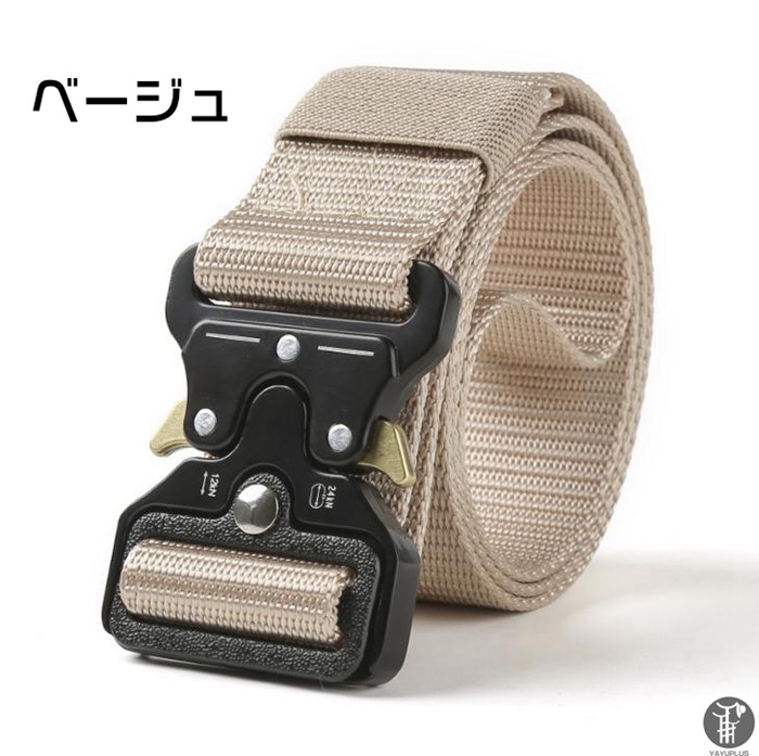 タクティカル ベルト サバゲー メンズ ナイロン ワンタッチ ミリタリー アウトドア メタルバックル サバイバル 穴なし ガンベルト 迷彩  代引不可 |  | 04