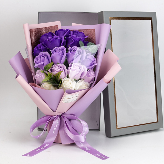 石鹸の花束 ソープフラワー 石鹸の花 ギフト 2type スクエアボックス