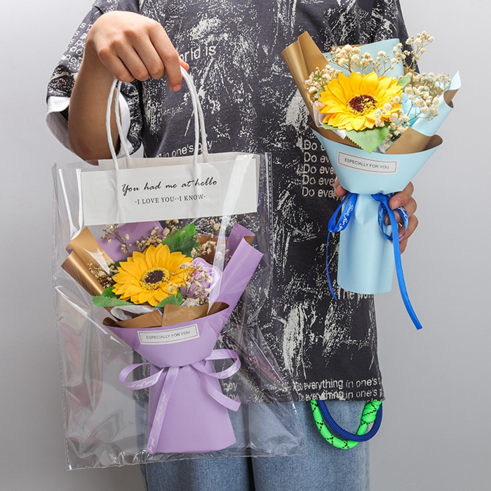 フレグランスソープフラワー 花束 手提げ袋付き ひまわり バラ ブーケ ソープフラワー 枯れない花 造花 プレゼント ギフト 母の日 バレンタイン 誕生日 |  | 08