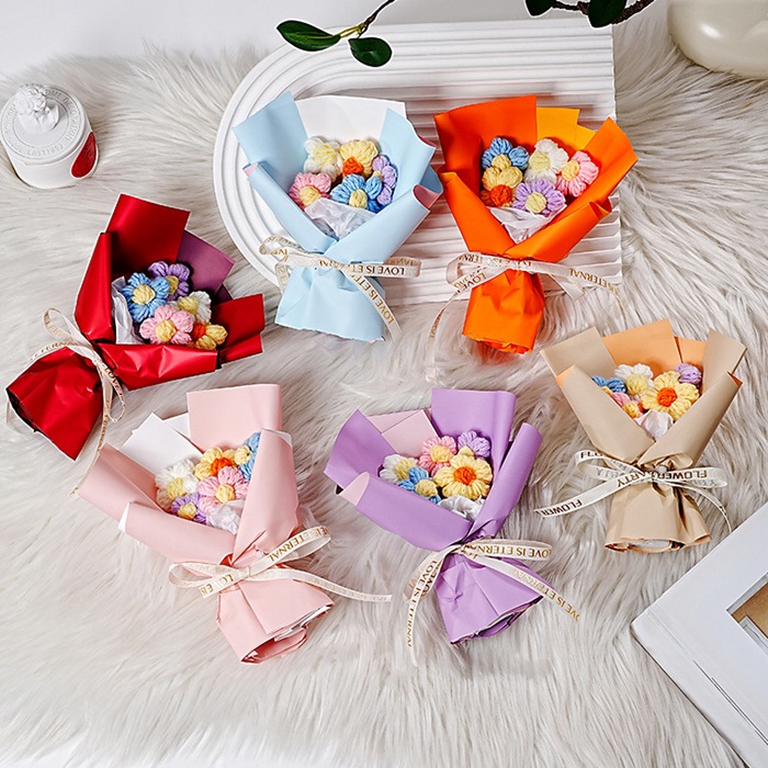 ニットブーケ かぎ針編み ミニブーケ 手作り花...の詳細画像4