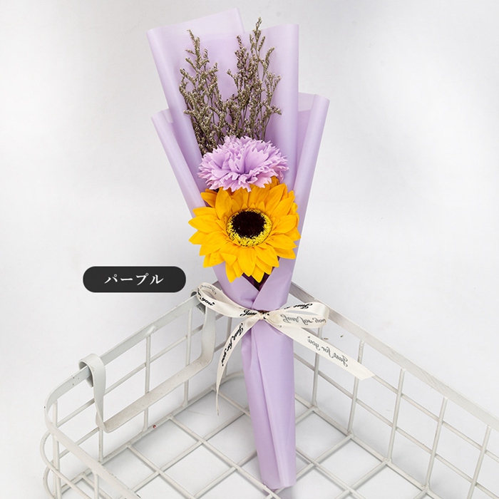 ソープフラワー ブーケ 母の日 カーネーション フレグランス 花束 2輪 ひまわり 枯れない花 造花 石鹸花 プレゼント ギフト 贈り物 かわいい |  | 03