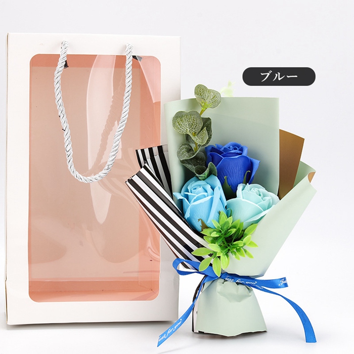 ソープフラワー 花束 3輪 ボックス入り ブーケ バラ フレグランス 枯れない花 造花 石鹸花 プレゼント ギフト 母の日 誕生日 贈り物 送別会 かわいい |  | 03