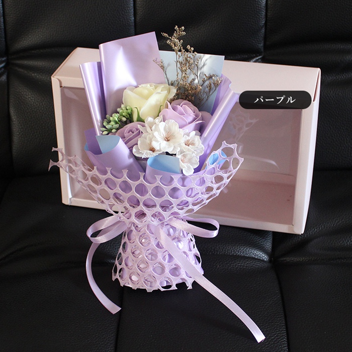 ソープフラワー 花束 ボックス入り ブーケ フレグランス バラ 3輪 枯れない花 造花 石鹸花 プレゼント ギフト 母の日 誕生日 贈り物 結婚記念日 かわいい |  | 04