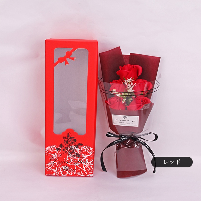 ソープフラワー バラ 5輪 枯れない花 花束 ボックス入り ブーケ フレグランス 造花 石鹸花 プレゼント ギフト 贈り物 結婚記念日 バレンタイン かわいい |  | 01