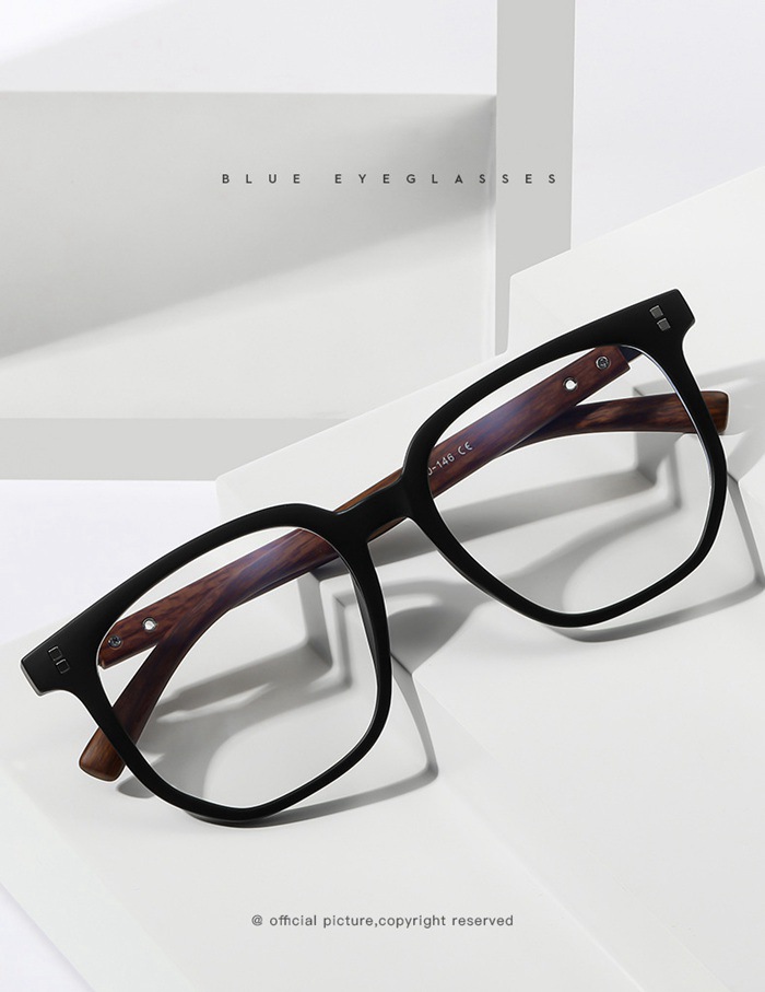 メガネ ブルーライトカット 伊達メガネ スクエア メンズ レディース 木目調 スクエアフレーム PC用メガネ |  | 07