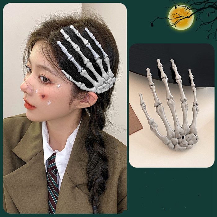ハロウィン ヘアクリップ コスプレ ヘアアクセサリー 髪留め 髪飾り スケルトン 手 骸骨 ヘアピン 舞台 派手 コスプレ衣装 小道具 |  | 03