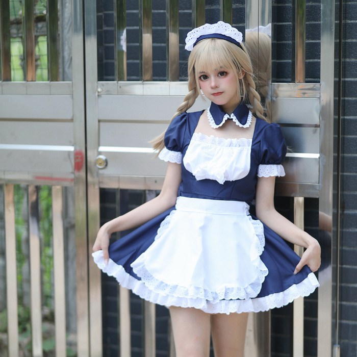 コスプレ ハロウィン メイド メイドコスプレ カチューシャ ワンピース フルセット 大きいサイズ 衣装 仮装 女 |  | 02