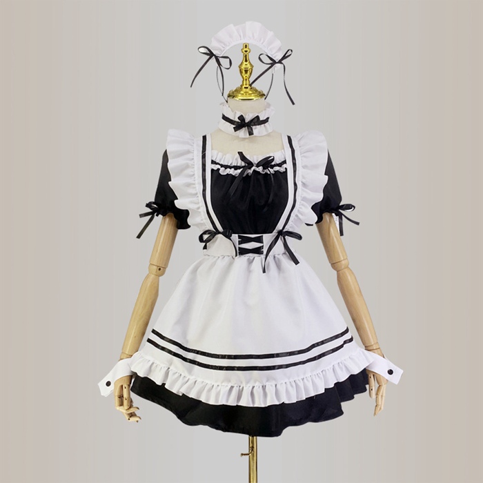 メイド服 ショート丈 メイドコスプレ セクシーコスチューム ハロウィン メイド喫茶 コスプレ 上下セット 可愛い |  | 01