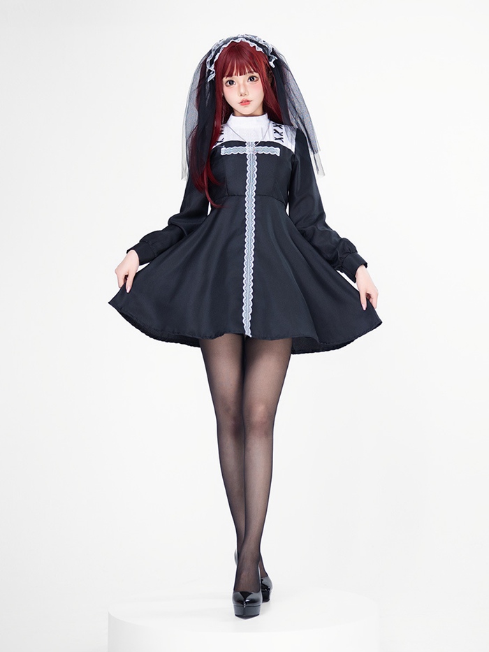 シスター コスプレ ハロウィン 巫女 十字架 3点セット レース 衣装 セクシー コスチューム 仮装 レディース かわいい |  | 02