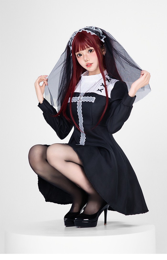 シスター コスプレ ハロウィン 巫女 十字架 3点セット レース 衣装 セクシー コスチューム 仮装 レディース かわいい |  | 04