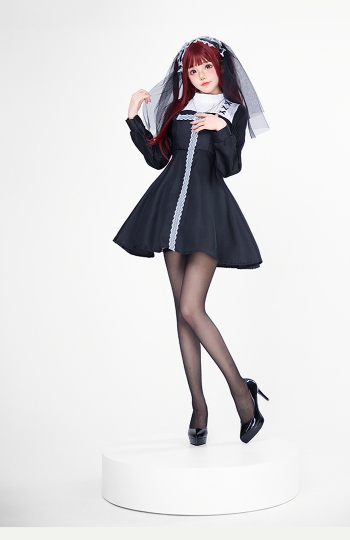 シスター コスプレ ハロウィン 巫女 十字架 3点セット レース 衣装 セクシー コスチューム 仮装 レディース かわいい |  | 05