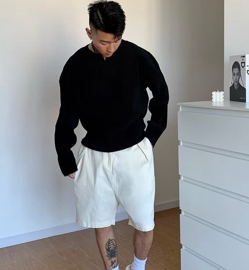 長袖 tシャツ メンズ ストライプ肌触り Vネック 凸凹 エンボス加工 カットソー インナー トップス ゆったり 体型カバー 大き |  | 09