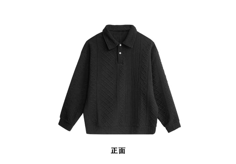 ポロ襟 ワッフル トレーナメンズ 長袖 tシャツ ジャガード ゴルフシャツ トップス 無地 ゴルフウェア ゆったり 体型カバー |  | 14