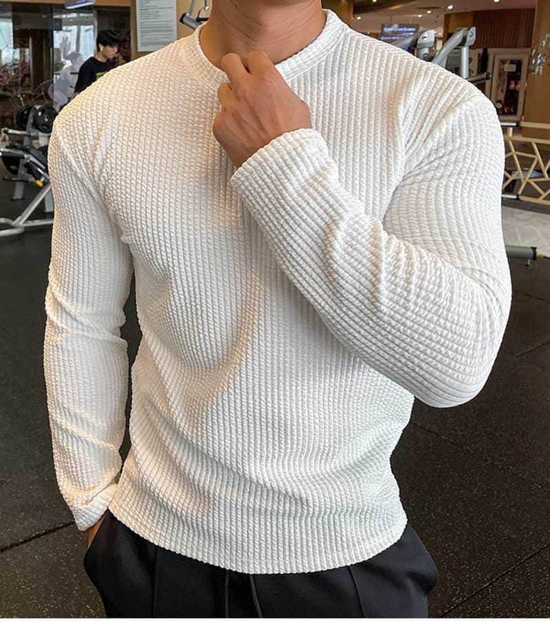 長袖tシャツ ワッフルメンズ 長袖 ジャガード tシャツ クルーネック 無地 肌触り インナー トップス おしゃれ きれいめ カッ |  | 07