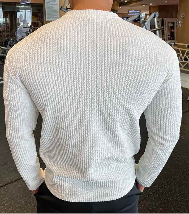 長袖tシャツ ワッフルメンズ 長袖 ジャガード tシャツ クルーネック 無地 肌触り インナー トップス おしゃれ きれいめ カッ |  | 08