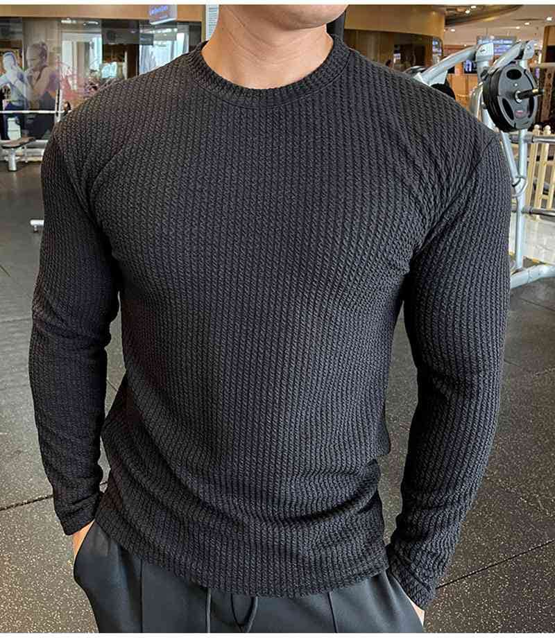 長袖tシャツ ワッフルメンズ 長袖 ジャガード tシャツ クルーネック 無地 肌触り インナー トップス おしゃれ きれいめ カッ |  | 09
