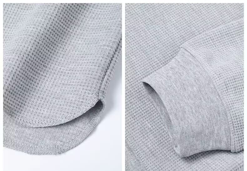 ワッフル tシャツ メンズ長袖tシャツ 長袖 カットソー 裾スリット クルーネック 無地 インナー トップス 大きいサイズ おし |  | 14