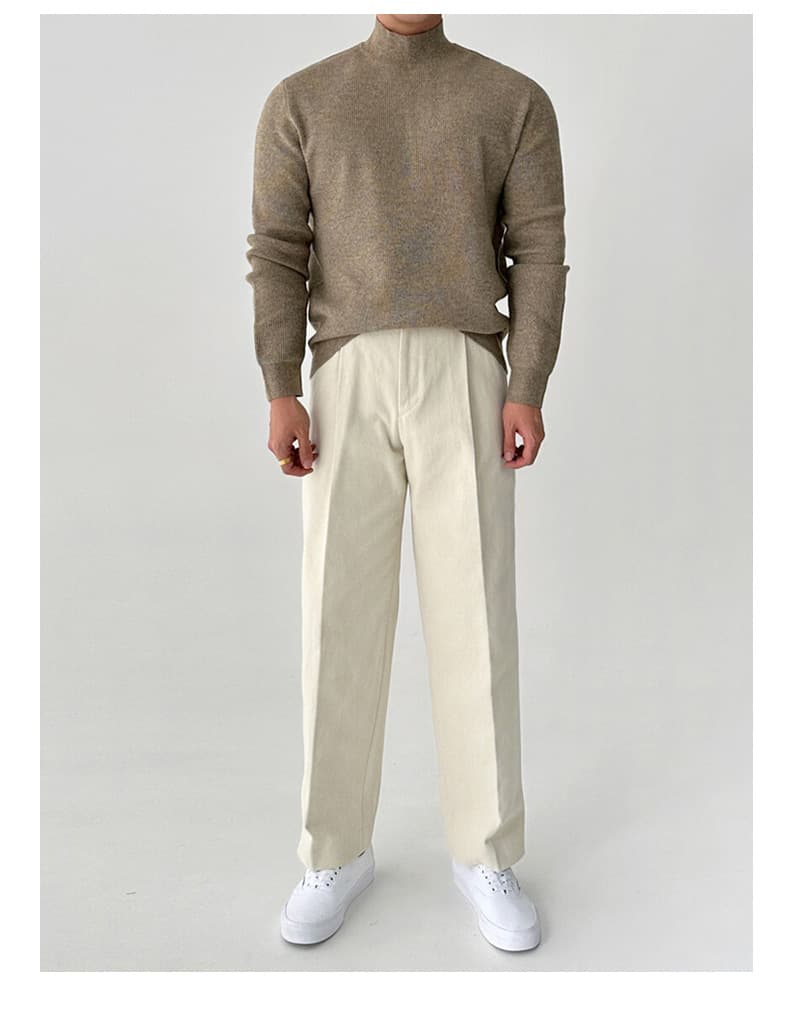 リブニット トップス メンズ長袖 ニットソー モックネック ストレッチ性 セーター ニットトップス インナー カットソー リブ |  | 18