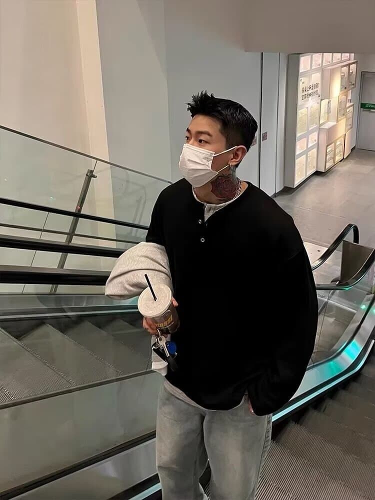 コーデュロイ tシャツメンズ 長袖 ヘンリーネック 重ね着風 レイヤード風 無地 カットソー インナー トップス おしゃれ きれ |  | 10