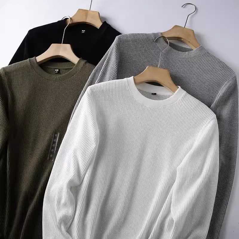 ワッフル tシャツメンズ 長袖tシャツ カットソー 裾スリット 長袖 クルーネック 無地 インナー トップス ゆったり ビッグシ |  | 06