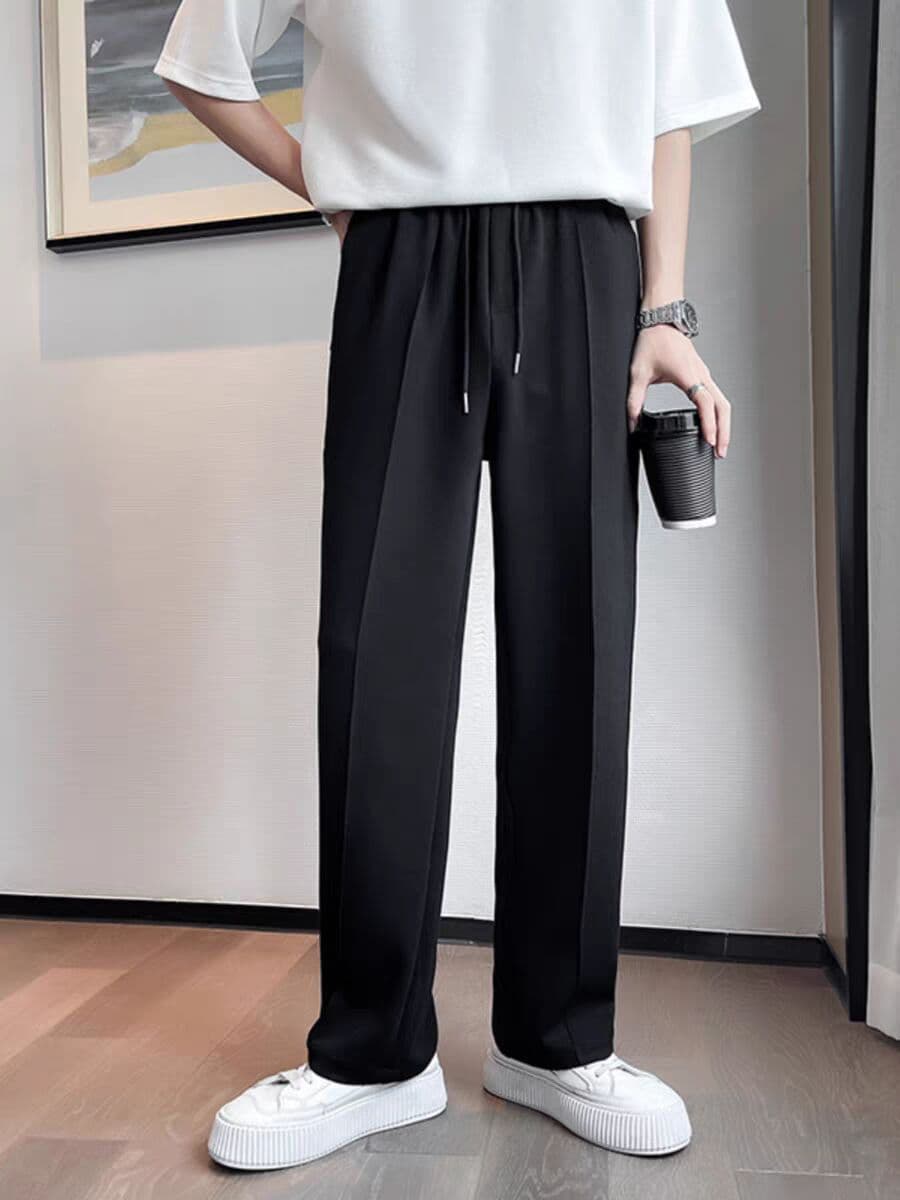 スウェットパンツ センタープレスメンズ ロングパンツ ロング丈 パンツ ストレートパンツ ズボン ウエストゴム 無地 ボトム |  | 02