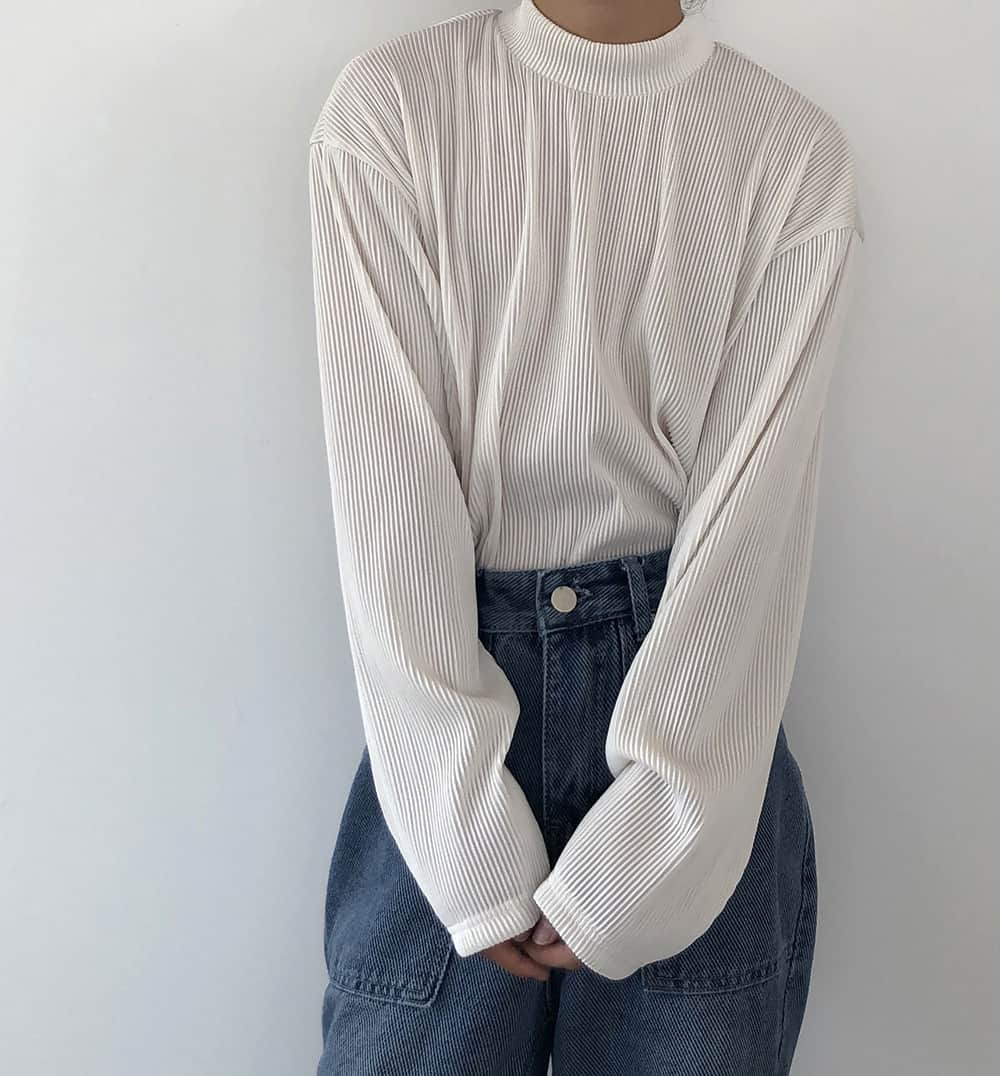 アイスシルク tシャツメンズ モックネック カットソー ストライプ柄 長袖 無地 インナー トップス ゆったり 大きいサイズ お |  | 10