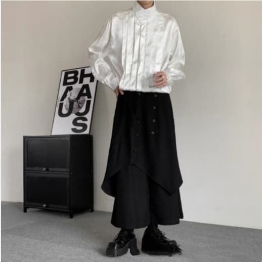 サルエルパンツメンズ 袴パンツ ワイドパンツ ボリューム ガチョウパンツ 無地 ゆったり ビッグシルエット リラックスパンツ |  | 12