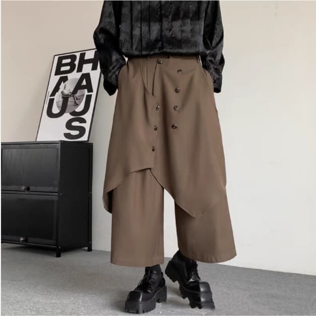 サルエルパンツメンズ 袴パンツ ワイドパンツ ボリューム ガチョウパンツ 無地 ゆったり ビッグシルエット リラックスパンツ |  | 05