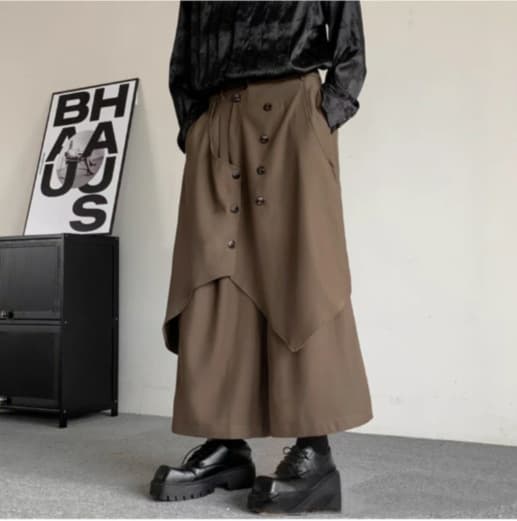 サルエルパンツメンズ 袴パンツ ワイドパンツ ボリューム ガチョウパンツ 無地 ゆったり ビッグシルエット リラックスパンツ |  | 06