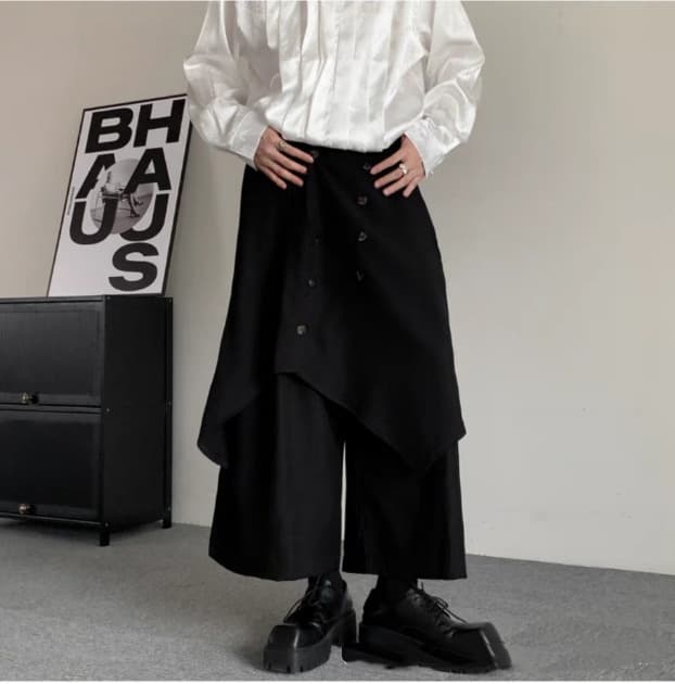 サルエルパンツメンズ 袴パンツ ワイドパンツ ボリューム ガチョウパンツ 無地 ゆったり ビッグシルエット リラックスパンツ |  | 09