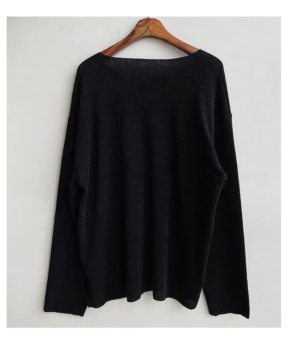 ビッグシルエット tシャツメンズ ニット カットソー 長袖 体型カバー ニットソー 着痩せ クルーネック 無地 インナー トップ |  | 09