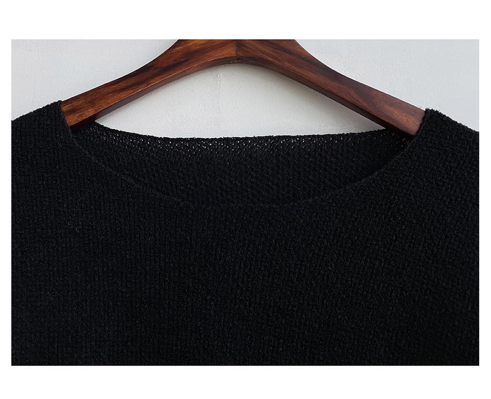 ビッグシルエット tシャツメンズ ニット カットソー 長袖 体型カバー ニットソー 着痩せ クルーネック 無地 インナー トップ |  | 10