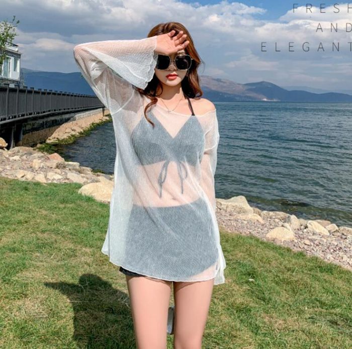 3点セット 露出控えめ 水着 レディース ビキニ セパレート ママ水着 フィットネス 体型カバー 大きいサイズ セットアップ 韓国 |  | 20