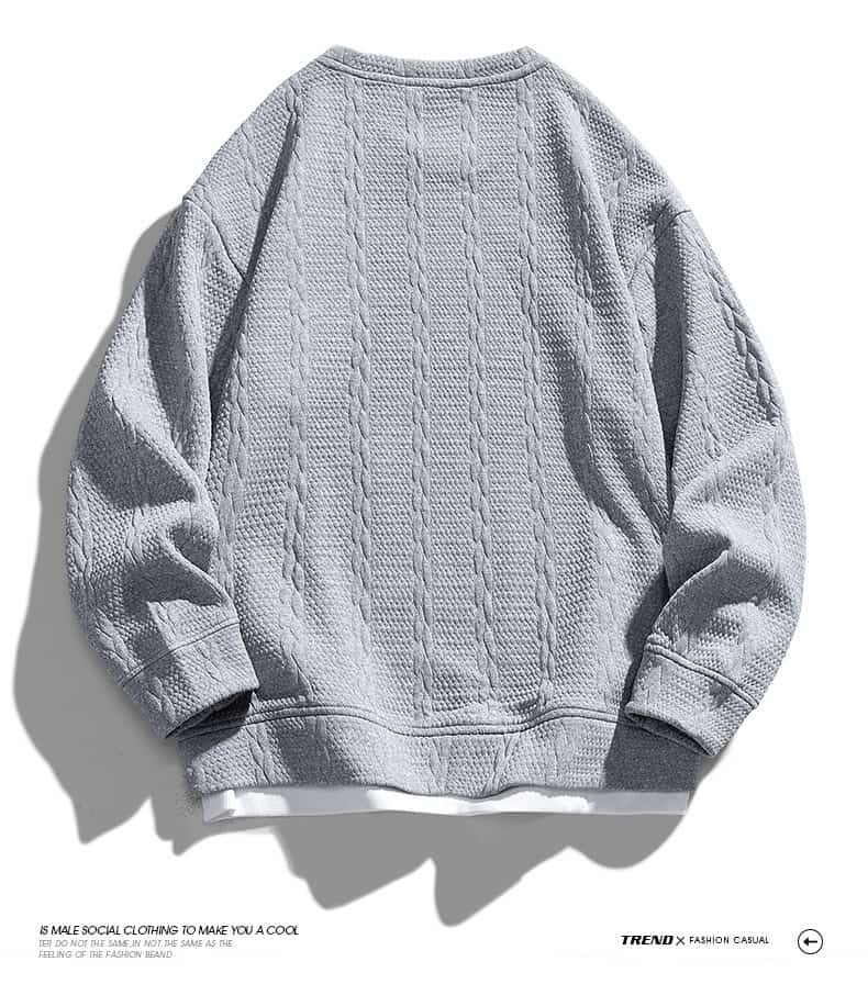 ジャガード トレーナー メンズ プルオーバー 春 秋 トップス 長袖 クルーネック 重ね着風 Tシャツ 切り替え スウェット 運動 |  | 11