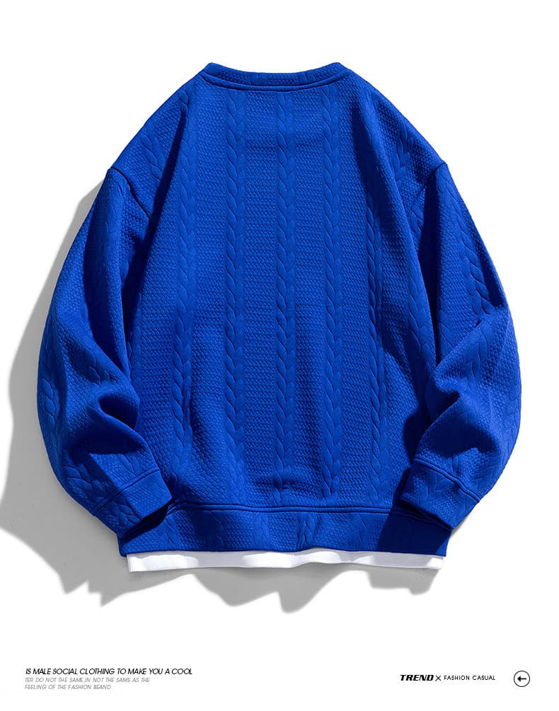 ジャガード トレーナー メンズ プルオーバー 春 秋 トップス 長袖 クルーネック 重ね着風 Tシャツ 切り替え スウェット 運動 |  | 13