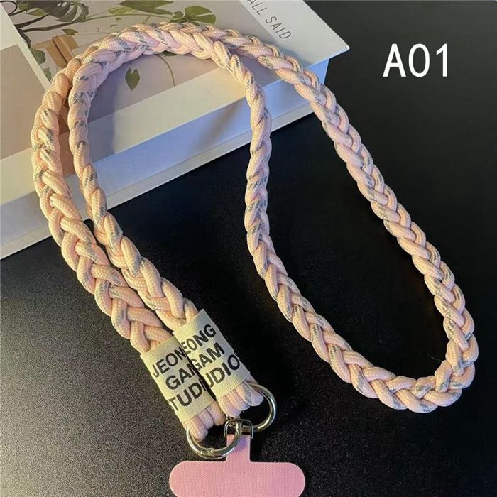 スマホショルダー ストラップ 編み込み 三つ編みネックストラップ 120cm 太め |  | 01