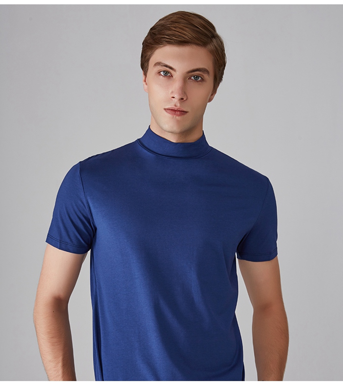 Tシャツ モックネック ゴルフ メンズ ハイネックTシャツ ポロシャツ インナー 半袖 カットソー