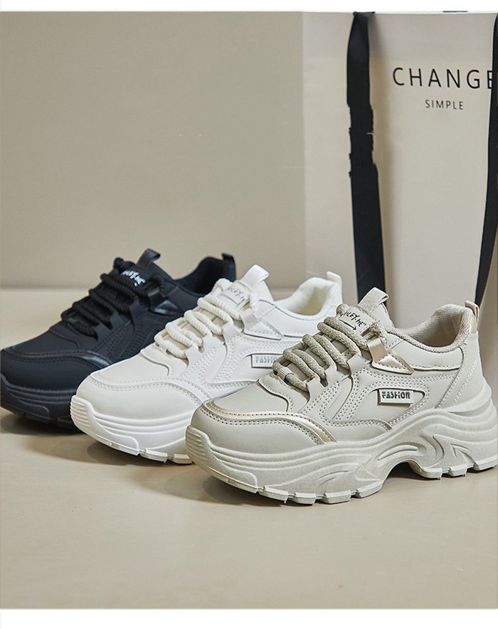 厚底スニーカー レディース ダッド シューズ ダッド スニーカー ウォーキング シューズ インヒール 幅広 白 黒 厚底 ス |  | 13