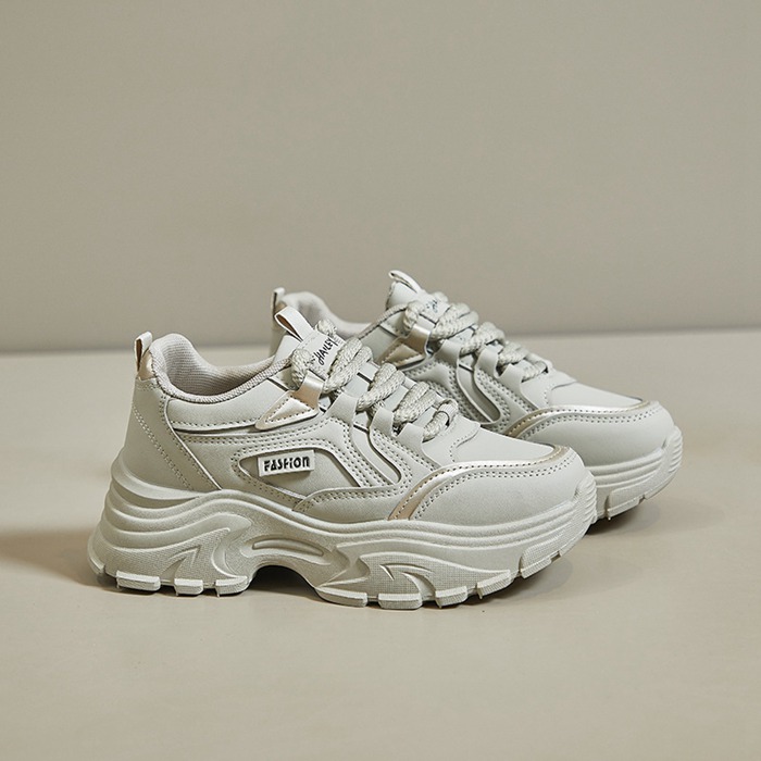 厚底スニーカー レディース ダッド シューズ ダッド スニーカー ウォーキング シューズ インヒール 幅広 白 黒 厚底 ス |  | 01