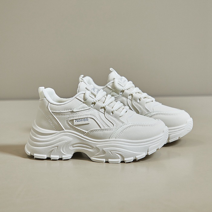 厚底スニーカー レディース ダッド シューズ ダッド スニーカー ウォーキング シューズ インヒール 幅広 白 黒 厚底 ス |  | 02