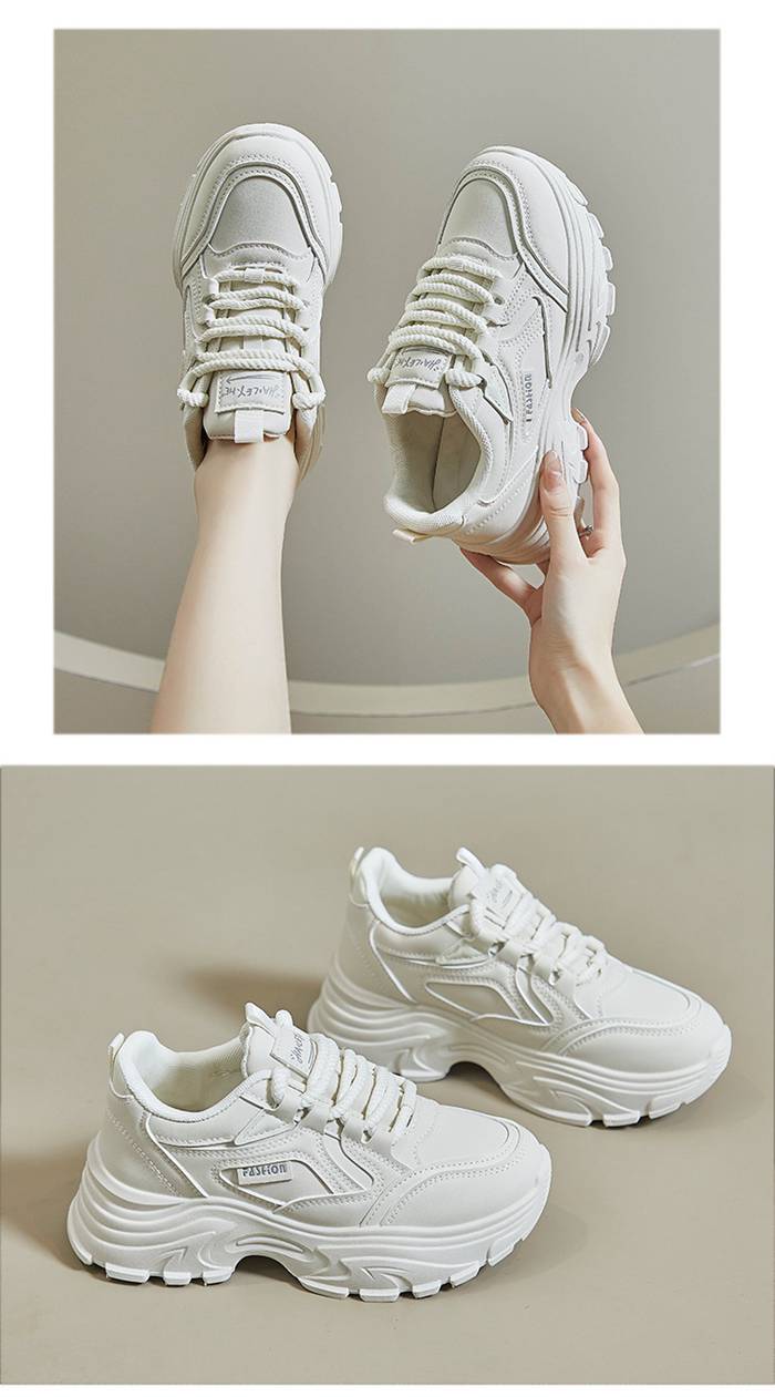 厚底スニーカー レディース ダッド シューズ ダッド スニーカー ウォーキング シューズ インヒール 幅広 白 黒 厚底 ス |  | 11