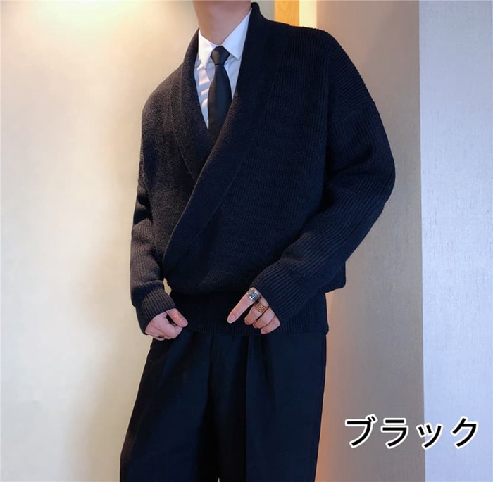 メンズ Vネックセーター ニット トップス セーター ゆったり ビジネス 