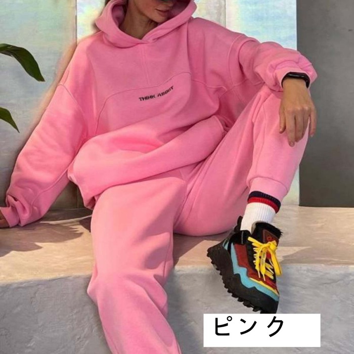 上下セット 大きいサイズ レディース セットアップ 韓国服 セット スウェットパンツ パーカー パジャマ 長袖 パンツ |  | 01