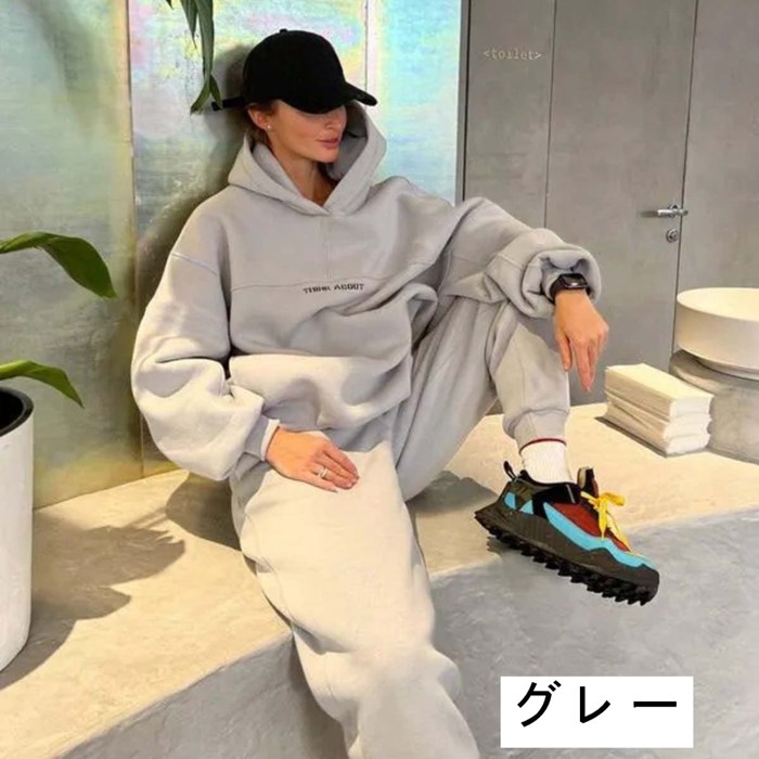 上下セット 大きいサイズ レディース セットアップ 韓国服 セット スウェットパンツ パーカー パジャマ 長袖 パンツ |  | 03