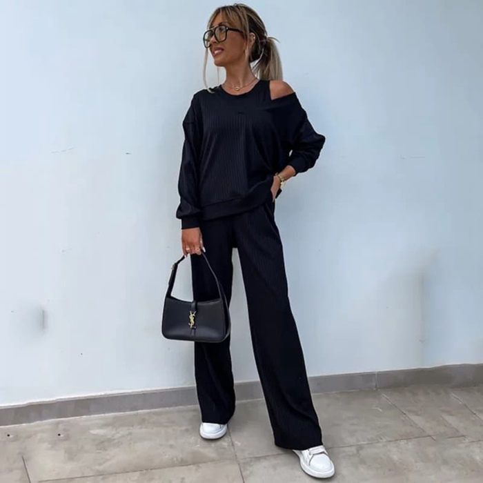 セットアップ レディース 3点セット トレーナー ワイドパンツ タンクトップ  プリーツ オーバーサイズ 上下セット |  | 01